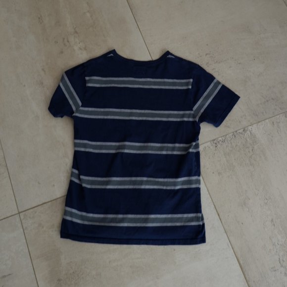 VANS Navy & Grey/Green Striped T-Shirt - Picture 3 of 3